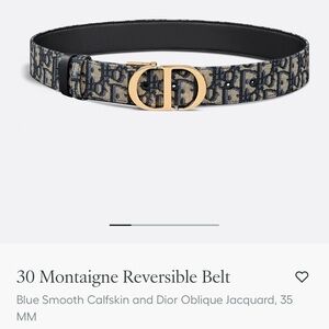 Dior Black and Gold Reversible Belt